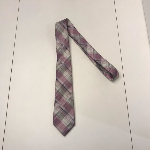 PENGUIN - 100% Silk Plaid Purple/Gray Necktie - Picture 3 of 8